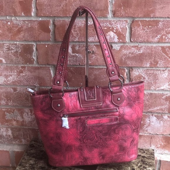 Trinity Ranch Tooled Design Concealed Carry Bag - Picture 4 of 7